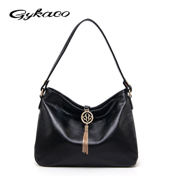 Gykaeo Fringed Fashion Hobos Handbags Female Portable Shoulder Bags Handbags Women Famous Brands Ladies Soft Leather Tote Bag