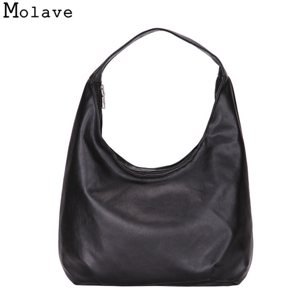 Fashion shoulder bag for Women PU Leather Handbags Ladies Hobos Shoulder Bags Handbag Soft Black Bag OCTT31