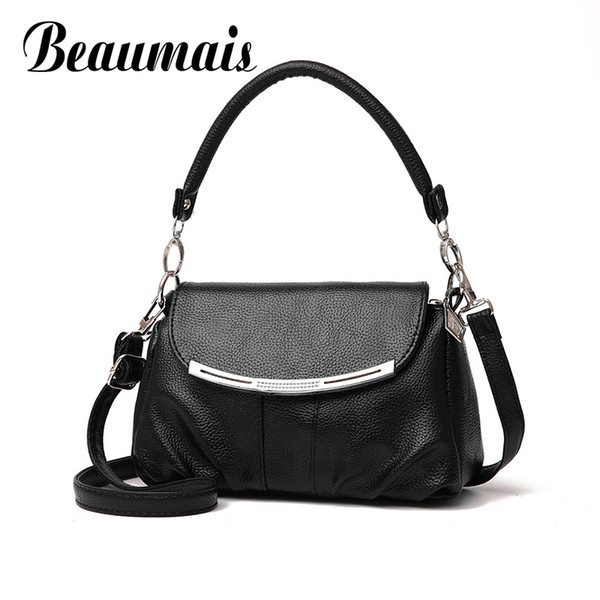 Beaumais Pu Leather Women Messenger Bags Simple Women Shoulder Crossbody Bag Ladies Leather Handbag Clutch Bags For DB5940