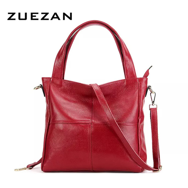 2018 New Fashion Large Tote Women Genuine Leather Shoulder Bag 100% Natural Cowhide Cross-body Handbag F1823