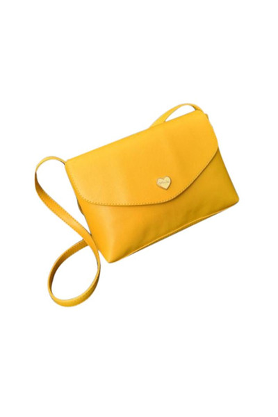 Hot Sale Heart Women Leather Handbags Cross Body Shoulder Bags Fashion Messenger Bags Small Women yellow