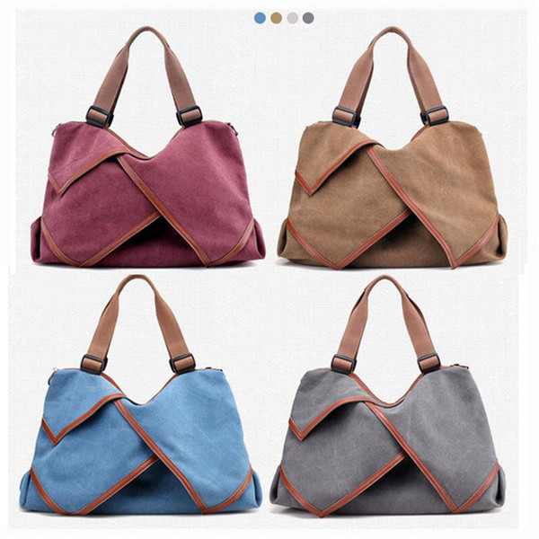 Women Casual Canvas Shoulder bag Large Capacity Casual Hobo Style Tote Bag Handbag Canvas Travel Bag 0335