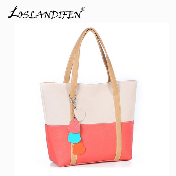 Wholetide-sweet Blend Candy Color New Fashion Women Leather Handbags Shoulder Bag Sac A Main Marques Bolsos Mujer 803bag