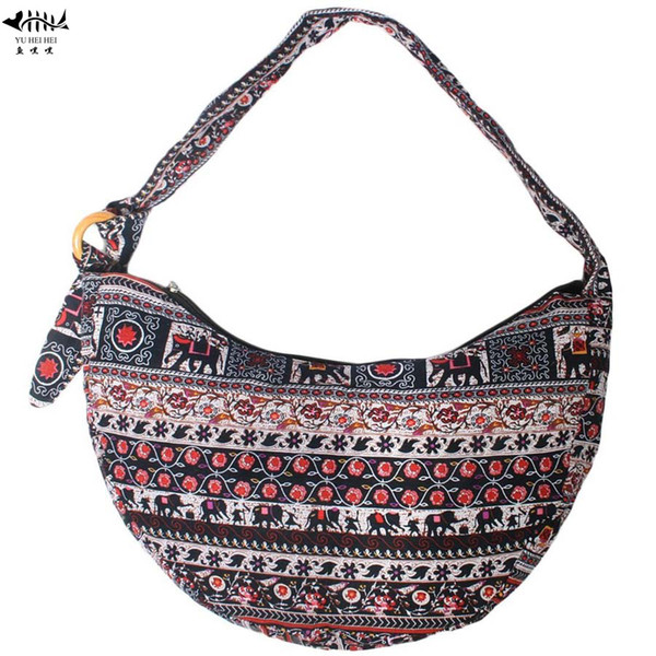 Unique Bohemian Shoulder Cross body Bag Women Cotton Canvas Boho Sling Hippie Bag Messenger Hipster Bags Purse Adjustable