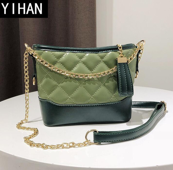 Factory branded women's bag classic rhombus chain bag fashion small fragrant wind women shoulder bag multi touch color leather lacquer bags