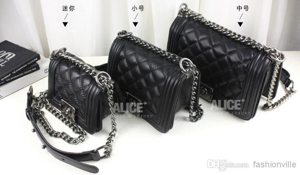 free hongkong post!W206 MINI/S/M 3 COLORS GENUINE LEATHER CHAIN BAG