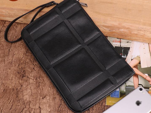 Business retro men's clutch bag leather men's bag simple wild men's leather bag multi-card Ipad handbag