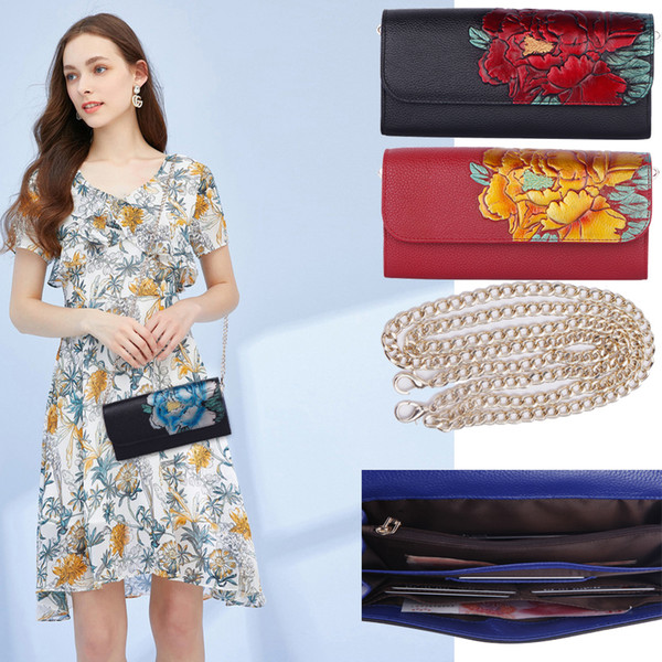 Single Shoulder Handbag and Crossbody bag Double Used Bag with Zipper and Card Pocket Inside Metal Chain Strap Satchel Bag