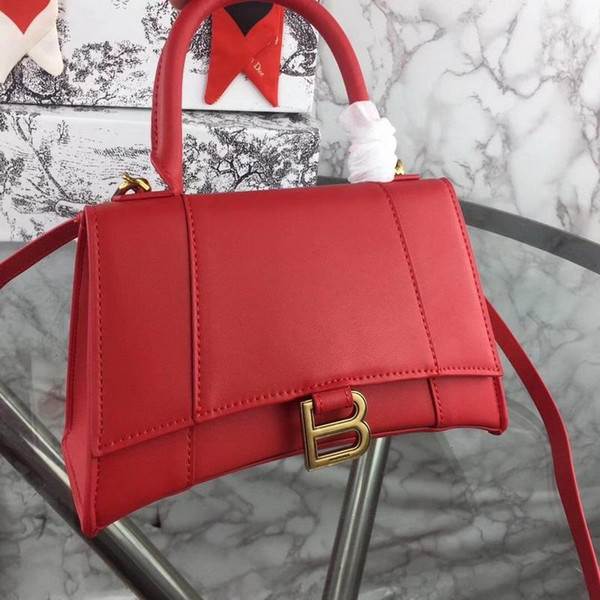 New designer luxury handbags fashion red black genuine leather Satchel bag top quality ladies totes brand bags 23x9.5x14cm free shipping
