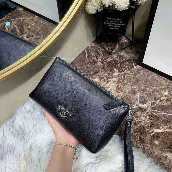 top 2019 quality mens bags Black embroidery cowhide Clutch Genuine Leather tote bag fashion handbag crossbody bag handbags purses 9-25