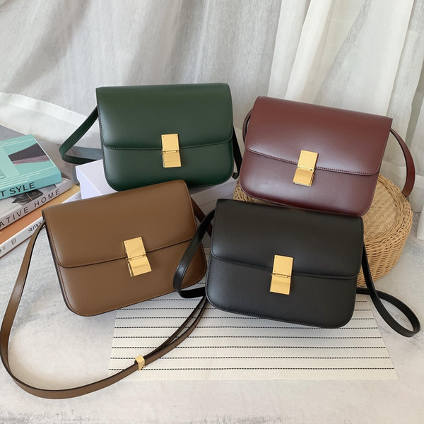 Designer Handbags Women Luxury classic box teen Genuine Leather shoulder bag retro portable leather