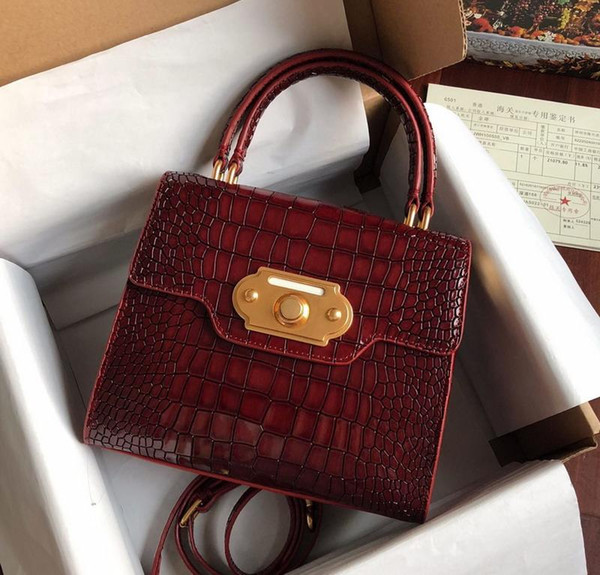 New designer luxury handbags purses black winered green stoen pattern patent leather satchel bag top quality lady brand designer totes bags