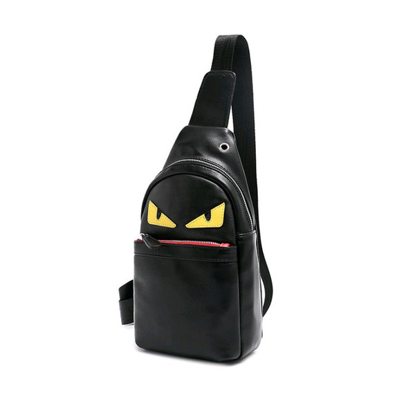 Yellow Monster Eyes Men's Messenger Bag Backpack For Boys Sports Style