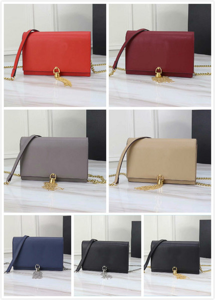 European Retro Fashion Lady Square bag 2019 New Quality PU Leather and Cowhide material Women's Designer Handbag Tassel Chain Shoulder Mess