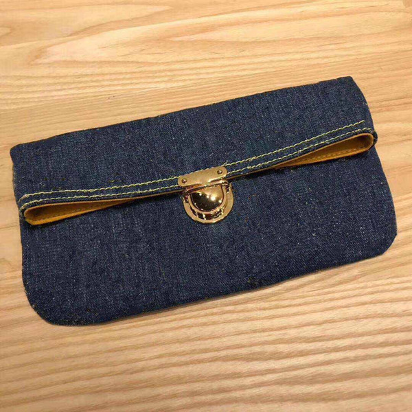 Denim Jacquard Clutch Quality Leather Bag M44472 Brand Designer Handbag Classic Denim Dinner Bag Storage Bag Casual Fashion