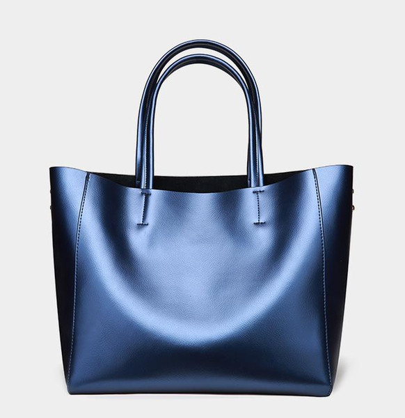 Female bag factory new European and American fashion leather female bags cowhide single-shoulder bag large capacity lady shopping bag