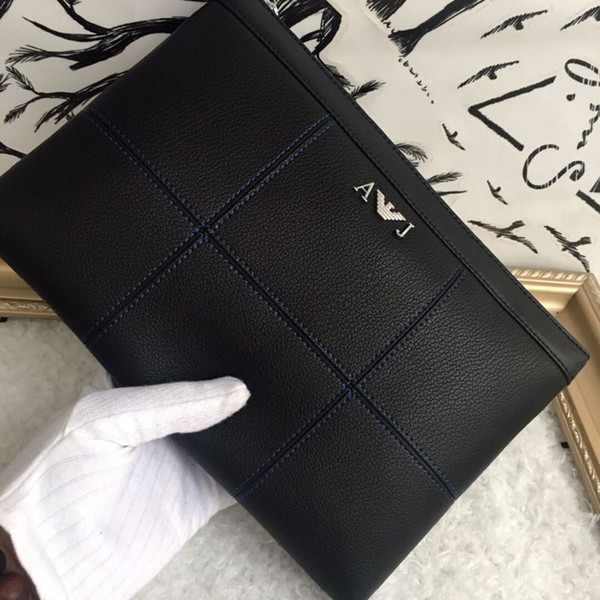 2018 new Fashion High quality men's handbags cowhide leather men's clutch bag high-end luxury men's bag Satchel