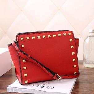 2018 women luxury PU leather handbags Rivets messenger bags famous brand bagfamous Designer shoulder Bags messenger satchel