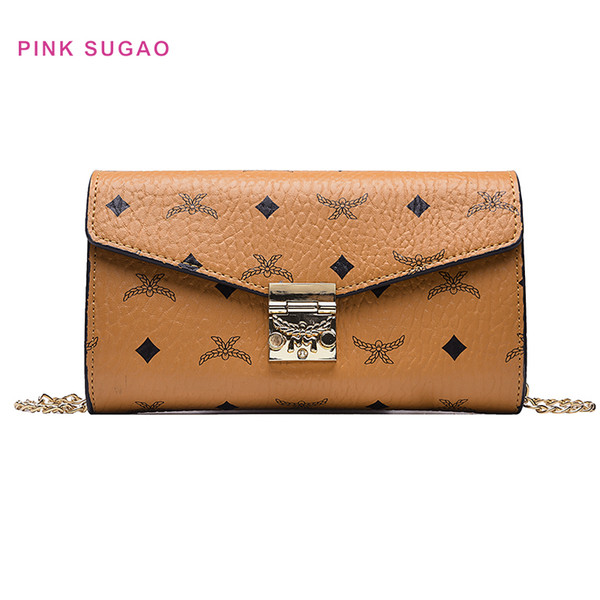 Pink sugao designer shoulder bag women crossbody bags luxury messenger bag new fashion handbag hot sales chain bag pu leather high quality