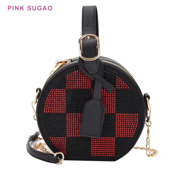 Pink sugao women crossbody bags new styles circle shoulder bag lady tote bag handbags fashion clutch bag lattice handbag