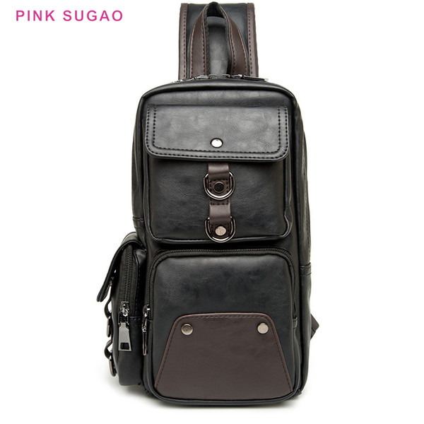 Pink Sugao men chest bags designer crossbody bag hot sales shoulder bag new styles ourdoor travel bag wholesales pu leather