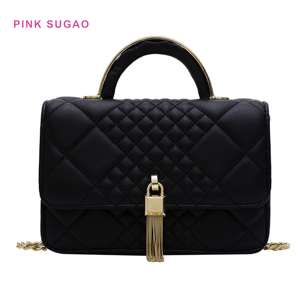 Pink sugao women tote bag luxury chain bag designer shoulder handbags new fashion crossbody bags BRW hot sales pu leather handbag