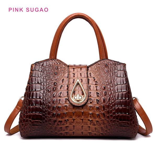 Pink sugao women shoulder handbag designer tote bag purses luxury pu leather handbag lady tote bags new fashion soft leather handbag BHP