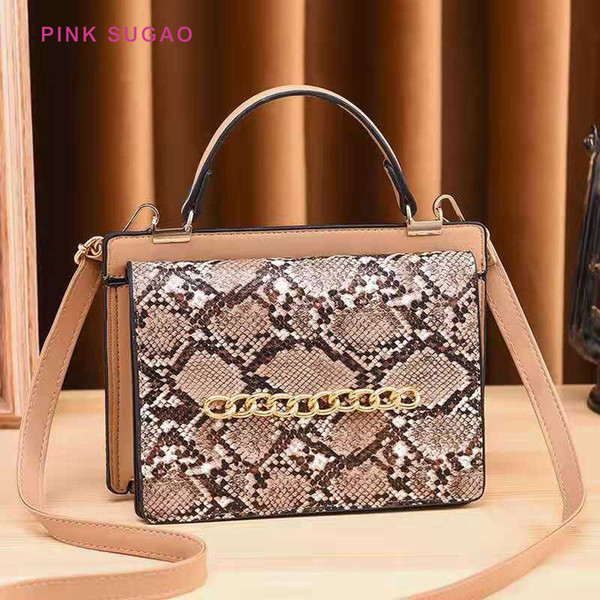 Pink sugao designer tote bag women shoulder bags serpentine luxury crossbody bag pu leather handbag hot sales new fashion bag