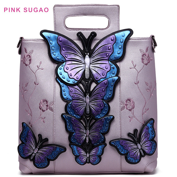 Pink sugao designer handbag women shoulder bag 2022new style purses large capacity bag Ethnic butterfly embroidered handbag