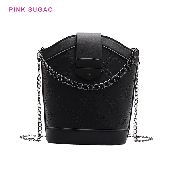 Pink sugao luxury designer purse women tote bag crossbody bag chain bags new fashion bucket bag pocket pu leather lady shopping bags BHP