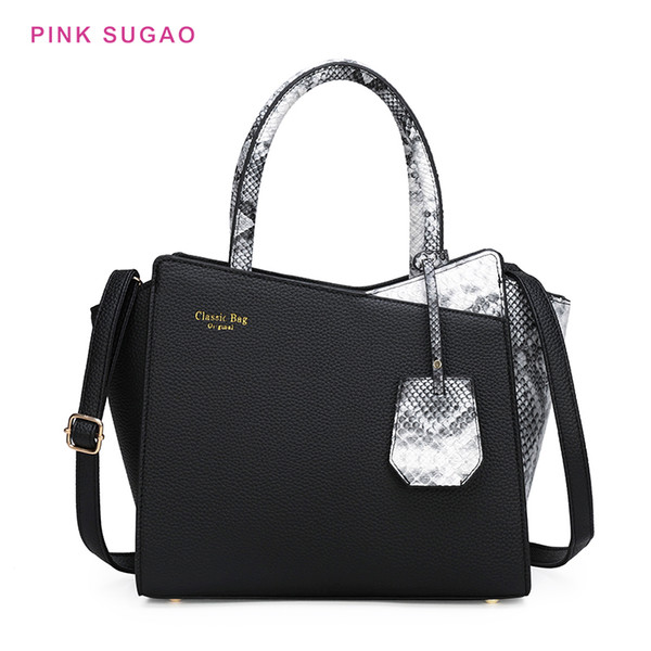 Pink sugao women tote bag handbag shoulder handbags large purse designer handbags lady clutch shoulder bag pu leather new fashion BHP