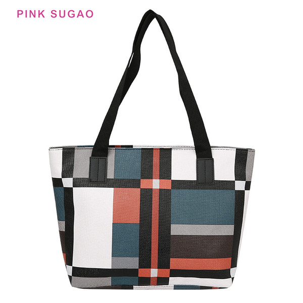 Pink sugao women tote bag handbags designer luxury shoulder handbags lady purses new fashion hit color tote bag large bag BHP