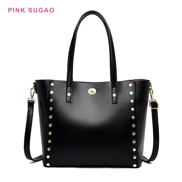 Pink sugao women tote bags lady shoulder bag designer handbag purses pu leather large capacity handbag shoulder bags wholesales