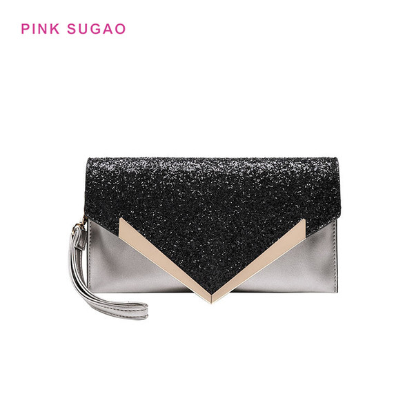 Pink sugao women clutch bags designer shoulder bag new fashion crossbody bag Casual fashion sequins small bag soft face shoulder bags