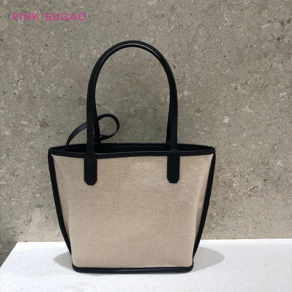 Pink sugao new styles women tote bags designer handbag canvas shoulder bag 2pcs/set purse lady shopping bag fashion tote bags