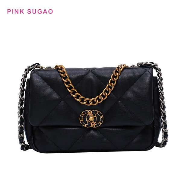 Pink sugao women crossbody bag chain bags 2022designer shoulder bag luxury purse lady shopping bag new fashion pu leather handbag