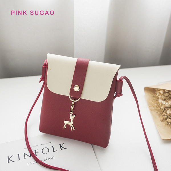 Pinksugao designer shoulder bags women mini crossbody bag fashion purse casual color matching phone bag deer hanging single shoulder bags