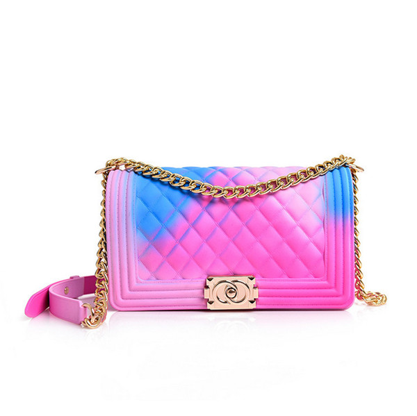 Rainbow Color Bag 2019 Sac A Main Jelly Hand Bag Chain Shoulder Bags