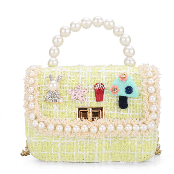 Cartoon Cute Children's Bags 2020 Wild Chain Pearl Handbag Fashion Girls Bags