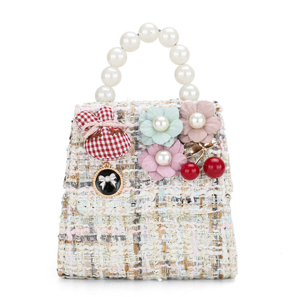 Children Bag Cartoon Girl Pearl Chain Cross Bag Fashion Cute Girl Bag