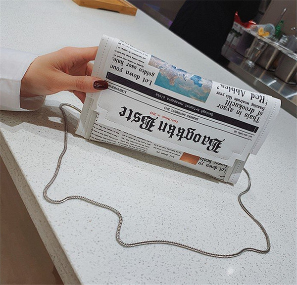 Messenger Bag Envelope Bag Chain Wrap Newspaper Wrap Simple INS Shoulder Bag