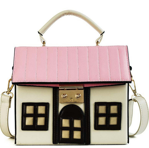 PU Messenger Bag Personality Small House One Shoulder Cross Body Bag Featured One Shoulder Bag