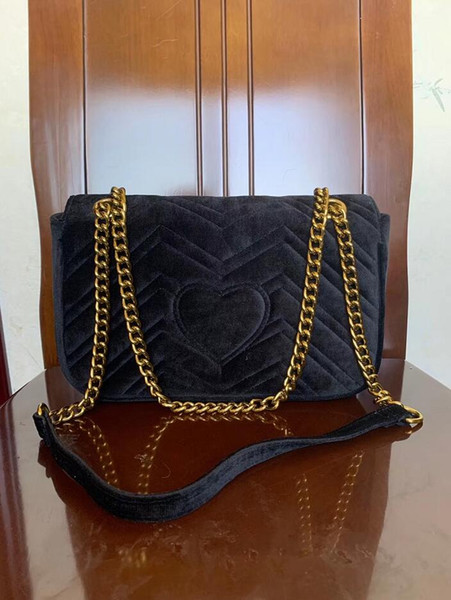 Factory direct brand women bag winter new snakehead lock velvet bag classic embroidered line wavy women chain bag elegant temperament small