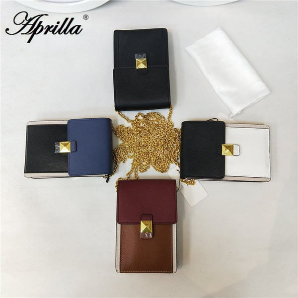 Aprilla 211# 16.5cm fashion phone bag real cow leather bag 3A quality genuine real cow leather bag women shoulder crossbody bags