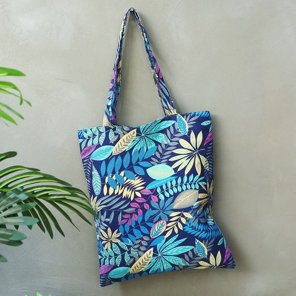 New style printed national style canvas bag with shopping bag with single shoulder school travel beach package