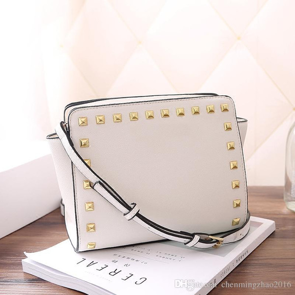 2018 new women bags famous brand bag luxury PU leather handbags famous Designer shoulder Bag Rivets messenger bag 3038D#