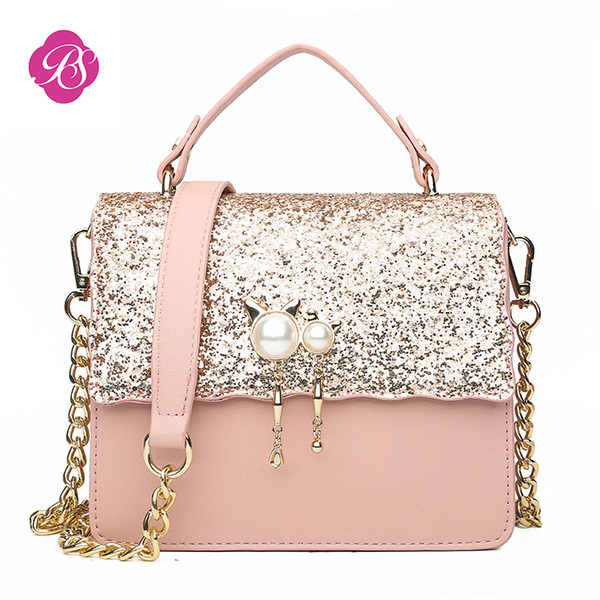 Pink sugao designer luxury handbags purses for women designer handbag 2022new fashion shoulder bag simple crossbody bags with sequins hot