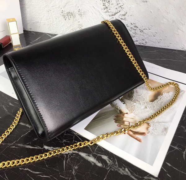 Designer Handbags cowhide leather Designer Handbag women bags Genuine Leather Crossbody bag Flip cover metal Gold Silver chain Shoulder Bags