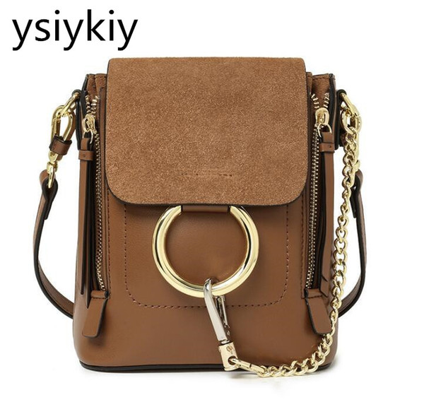 freeship 2019 women Ysiykiy Genuine Leather suede handbags stars with ring shoulder bag fashion casual bag