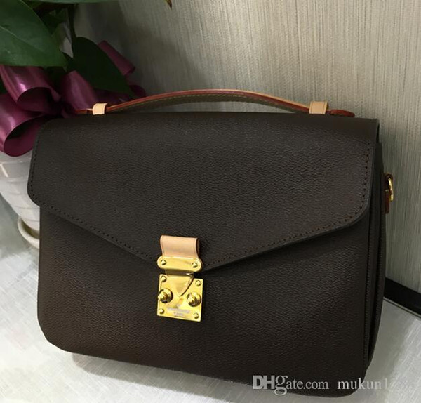 Free shipping high quality genuine leather women's handbag pochette Metis shoulder bags crossbody bags